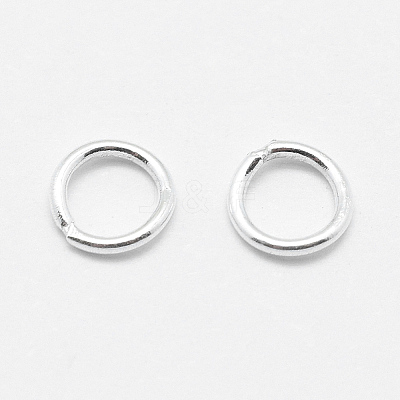 925 Sterling Silver Soldered Closed Jump Rings STER-F032-08S-0.7x5-1