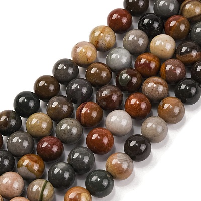 Natural Picture Jasper Beads Strands G-H037-A01-02-1