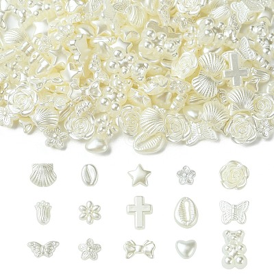 300Pcs 15 Styles ABS Imitation Pearl Beads FIND-CJ0011-14-1