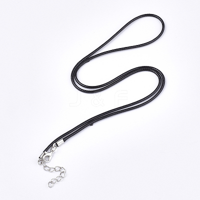 Waxed Cord Necklace Making with Iron Findings NJEW-R229-2.0mm-02-1