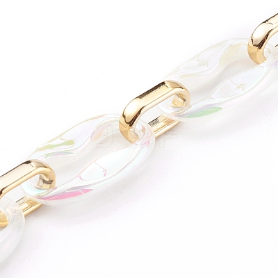 Transparent Acrylic & CCB Plastic Linking Cable Chains AJEW-JB00911-01-1
