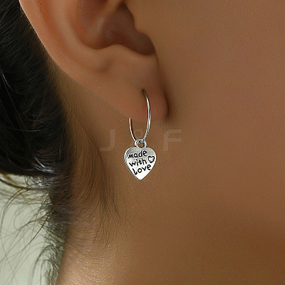 Vintage Punk Style Brass Heart Hoop Earrings XL2786-1