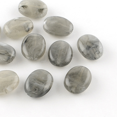 Oval Imitation Gemstone Acrylic Beads OACR-R047-07-1