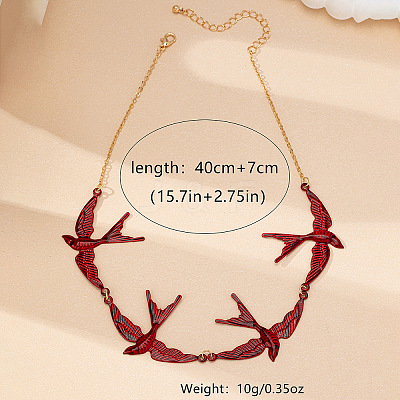 Alloy Enamel Link Chain Necklaces WG1FAB4-01-1