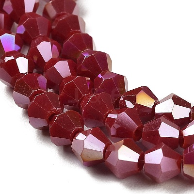 Opaque Solid Color Electroplate Glass Beads Strands LS-EGLA-A039-P4mm-B01-1