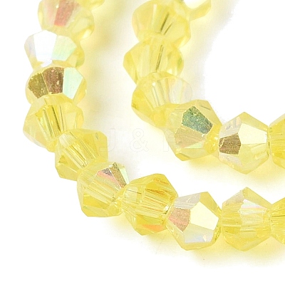 AB Color Plated Transparent Glass Beads Strands GLAA-G127-01N-1