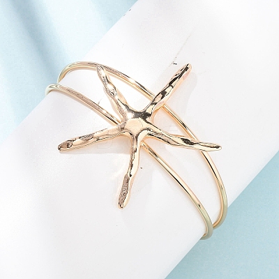 Alloy Cuff Bangles for Women BJEW-Z168-01G-02-1