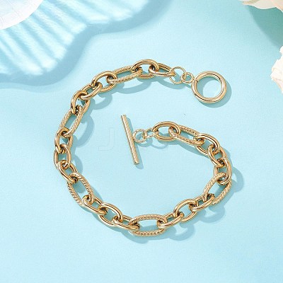 304 Stainless Steel Figaro Chain Bracelets for Women Men BJEW-JB12899-1