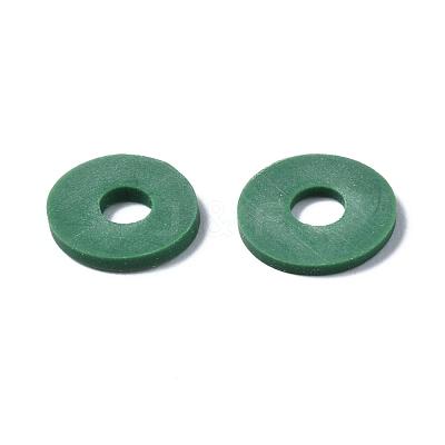 Flat Round Handmade Polymer Clay Beads CLAY-R067-10mm-46-1