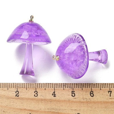 Luminous Epoxy Resin Mushroom Pendants RESI-C054-01C-1