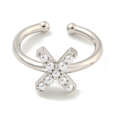 Rack Plating Brass Open Cuff Rings for Women RJEW-F162-01P-X-1