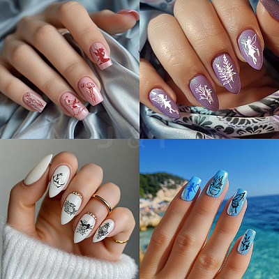 Stainless Steel DIY Nail Art Templates MRMJ-WH0098-015-1