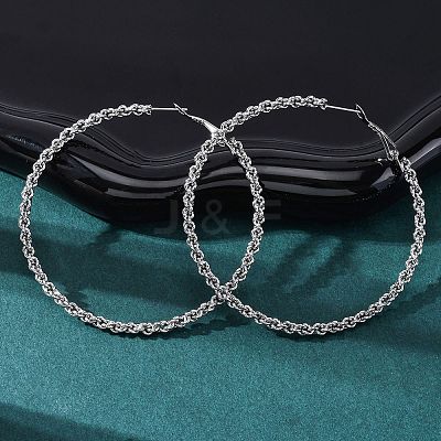 304 Stainless Steel Hoop Earrings EJEW-S250-02A-P-1