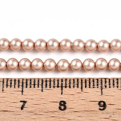 Baking Paint Pearlized Glass Pearl Bead Strands HY-N002-3mm-C02-1