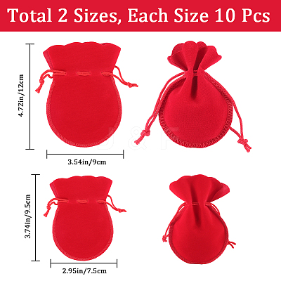 20Pcs 2 Styles Gourd Velvet Drawstring Bags TP-BBC0001-08B-1