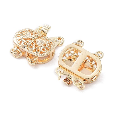 Rack Plating Brass Box Clasps X-KK-A183-66G-1