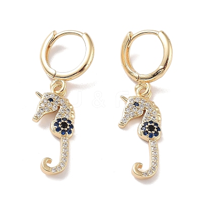 Golden Brass Dangle Leverback Earrings EJEW-L269-027G-02-1
