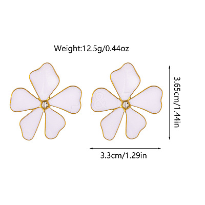 304 Stainless Steel Enamel Stud Earrings FS-WG1F046-05-1