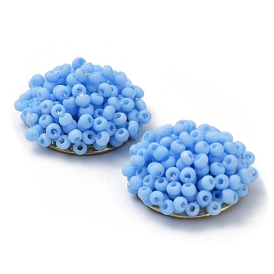 Glass Seed Beaded Cabochons FIND-G058-02H-1