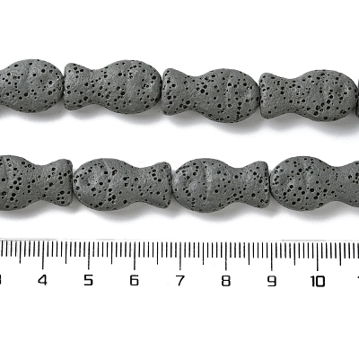 Fish Dyed Natural Lava Rock Beads Strands G-O126-01A-11-1