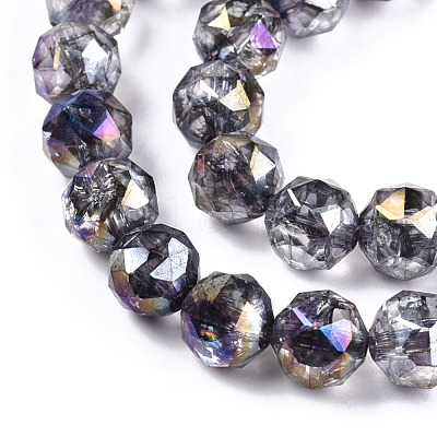 Transparent Electroplate Glass Beads Strands EGLA-N006-077A-1