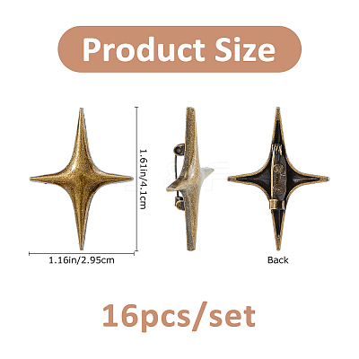 16Pcs Star Alloy Lapel Pins for Backpack Clothes JEWB-FH0002-96AB-1