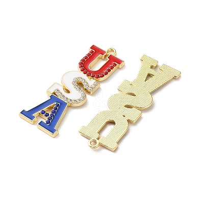 Independence Day Alloy Enamel Pendants X1-ENAM-I069-01G-06-1