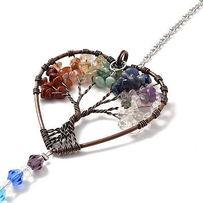 Chakra Theme Gemstone Pendant Decoration LS-AJEW-P098-12P-1