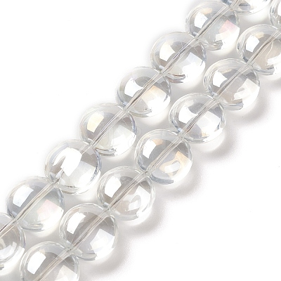 Transparent Electroplate Glass Bead Strands EGLA-P049-01A-AB01-1