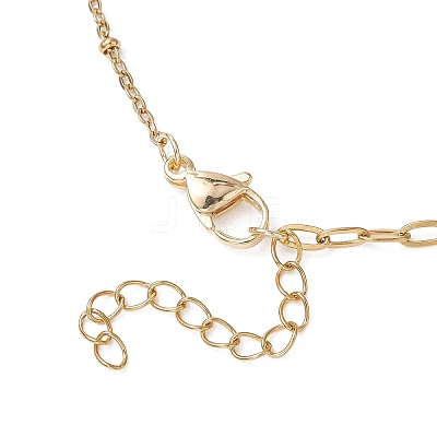 Natural Pearl Rice & 304 Stainless Steel Satellite Chain Paperclip Chain Necklaces for Women NJEW-JN05822-02-1