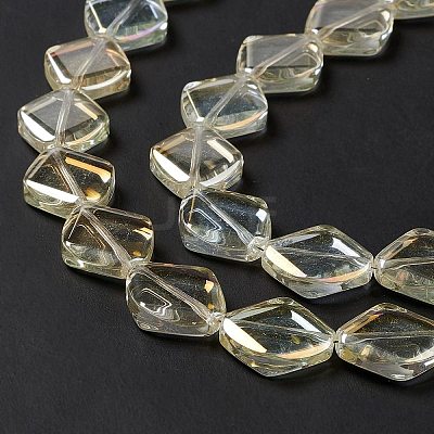Electroplate Glass Beads Strands EGLA-L032-FR04-1