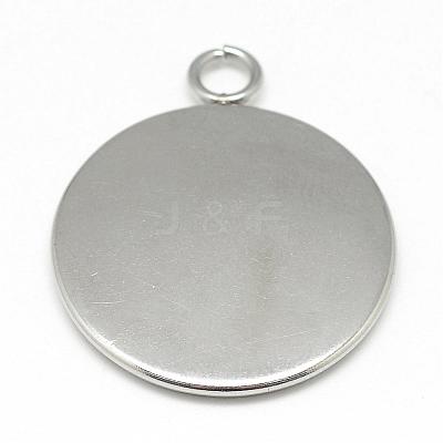 Tarnish Resistant 304 Stainless Steel Pendant Cabochon Settings STAS-T008-129-1