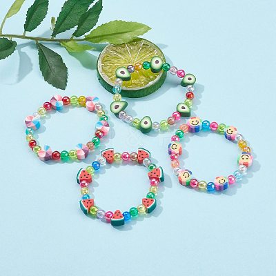 Stretch Kids Bracelets BJEW-JB06314-1
