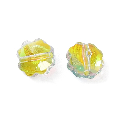 Transparent Electroplate Glass Beads GLAA-D016-15B-1