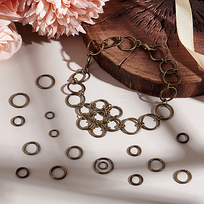 360Pcs 4 Styles Alloy Soldered Closed Jump Rings KK-PH0010-13AB-1