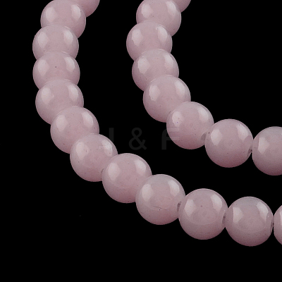 Imitation Jade Glass Beads Strands X-DGLA-S076-4mm-01-1