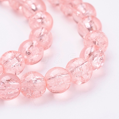 Spray Painted Crackle Glass Beads Strands CCG-Q001-6mm-03-1