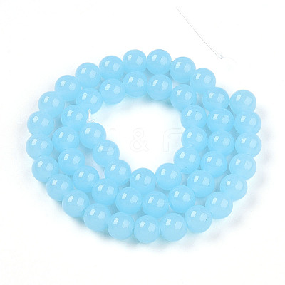 Imitation Jade Glass Beads Strands GLAA-T032-J8mm-04-1