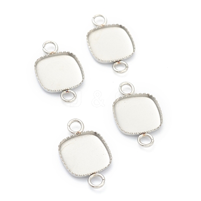 Tarnish Resistant 304 Stainless Steel Cabochon Connector Settings STAS-H143-28P-1