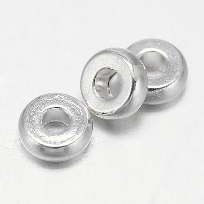 Flat Round Brass Spacer Beads KK-L106B-01S-1