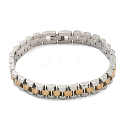 Ion Plating(IP) 304 Stainless Steel Thick Link Chain Bracelet Hand Polished BJEW-G649-10B-C-1