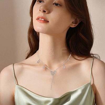 304 Stainless Steel Paperclip Chains Necklaces & Bracelet Jewelry Sets SJEW-SC0001-07P-1