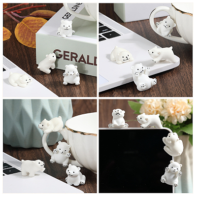 Cute Resin Mini Bear Dashboard Ornament AJEW-CN0003-13-1
