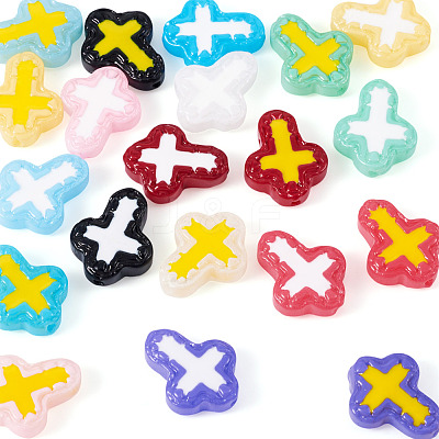 20Pcs 20 Colors Glass Beads Enamel Beads BLOW-TA0001-06-1
