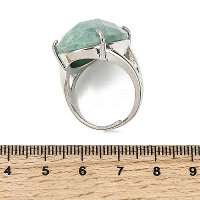 Natural Amazonite Finger Rings RJEW-C154-01K-1