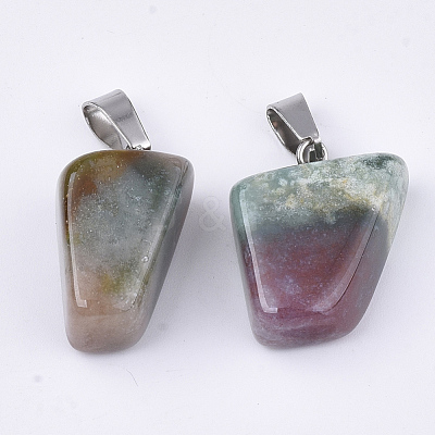 Natural Indian Agate Pendants G-Q996-14-1