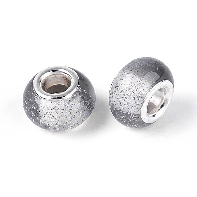 Transparent Resin Rondelle European Beads RESI-N044-02B-1
