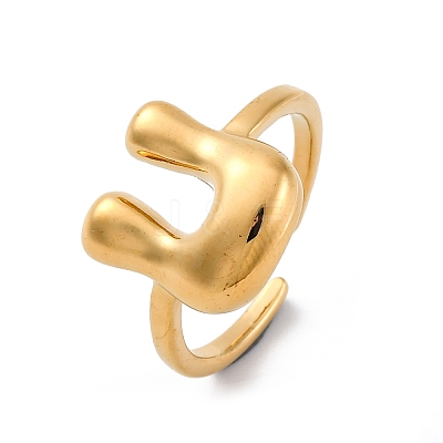 304 Stainless Steel Open Cuff Rings for Women LS-RJEW-M060-01G-21-1
