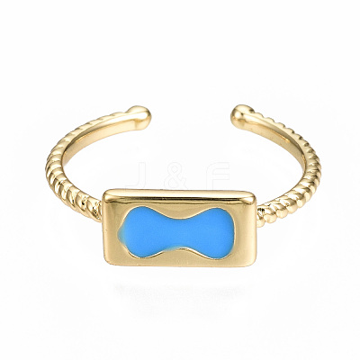 Brass Enamel Cuff Rings RJEW-N035-036-NF-1