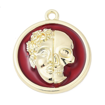Gothic Alloy Enamel Pendants PALLOY-R151-66G-01-1